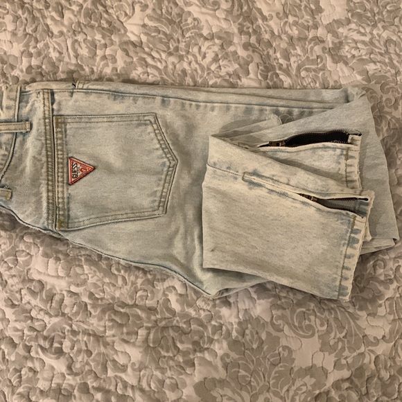 VTG Guess Georges Marciano white washed torn jeans - Picture 1 of 6